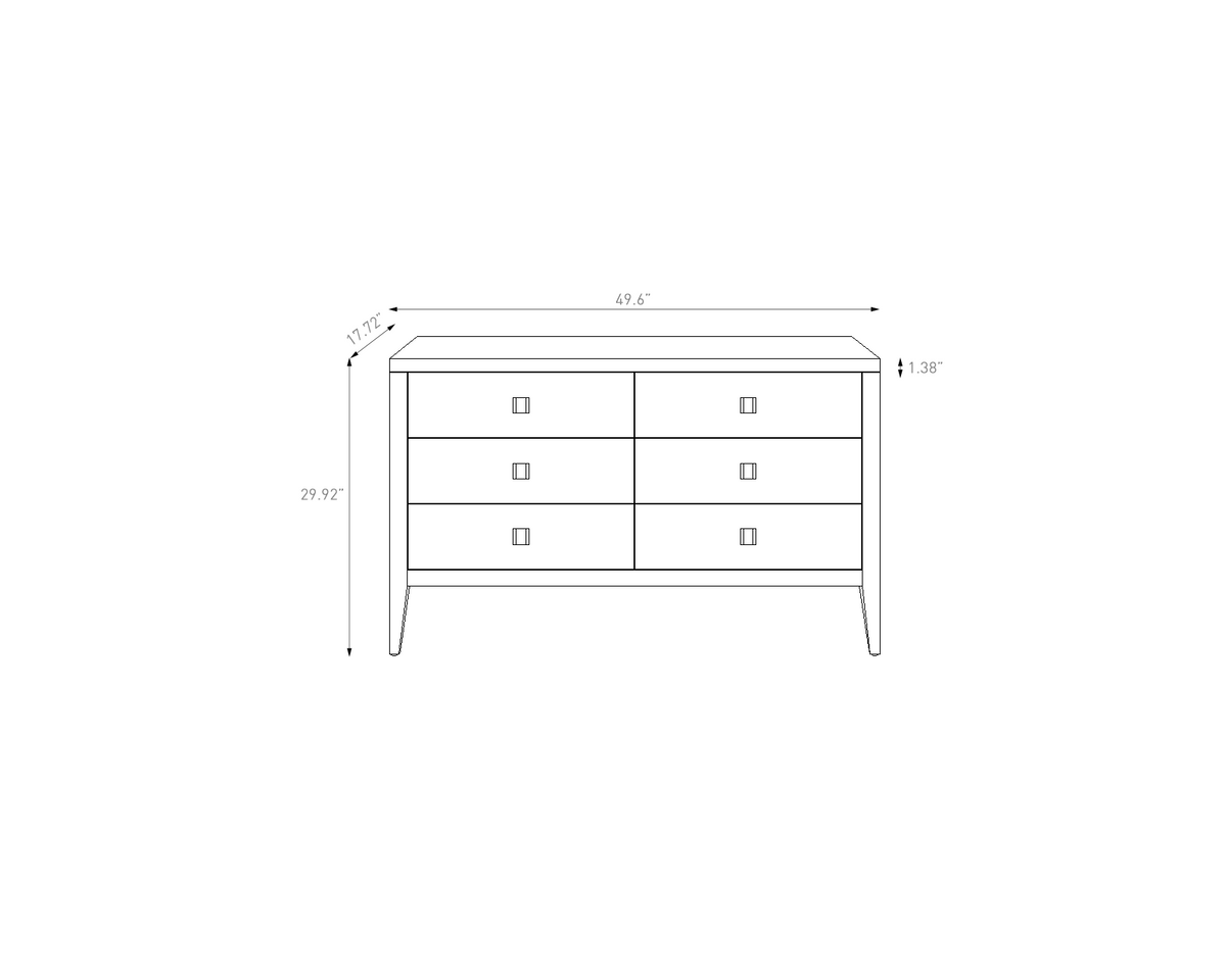 Hara 6 Drawer Dresser - Black