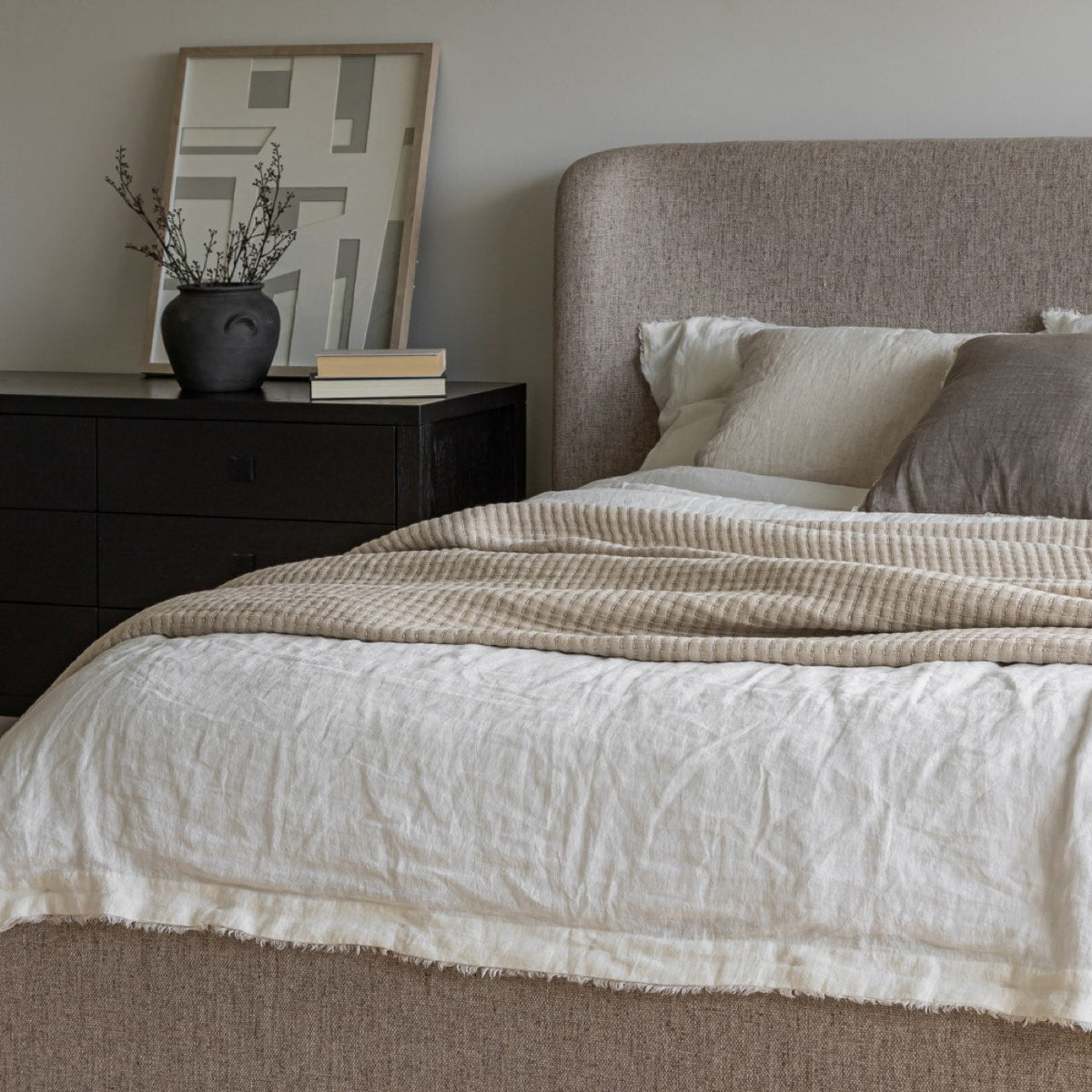 Faye King Bed Short - Perfect Taupe