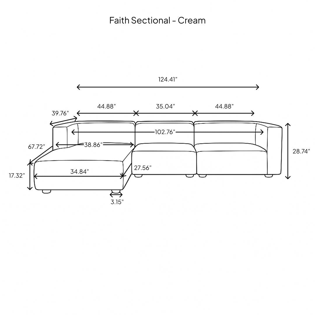 Faith  Sectional - Cream