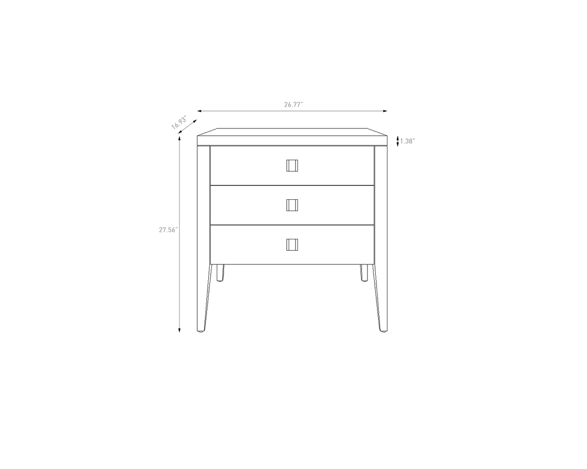 Hara 3 Drawer Dresser - Natural Oak
