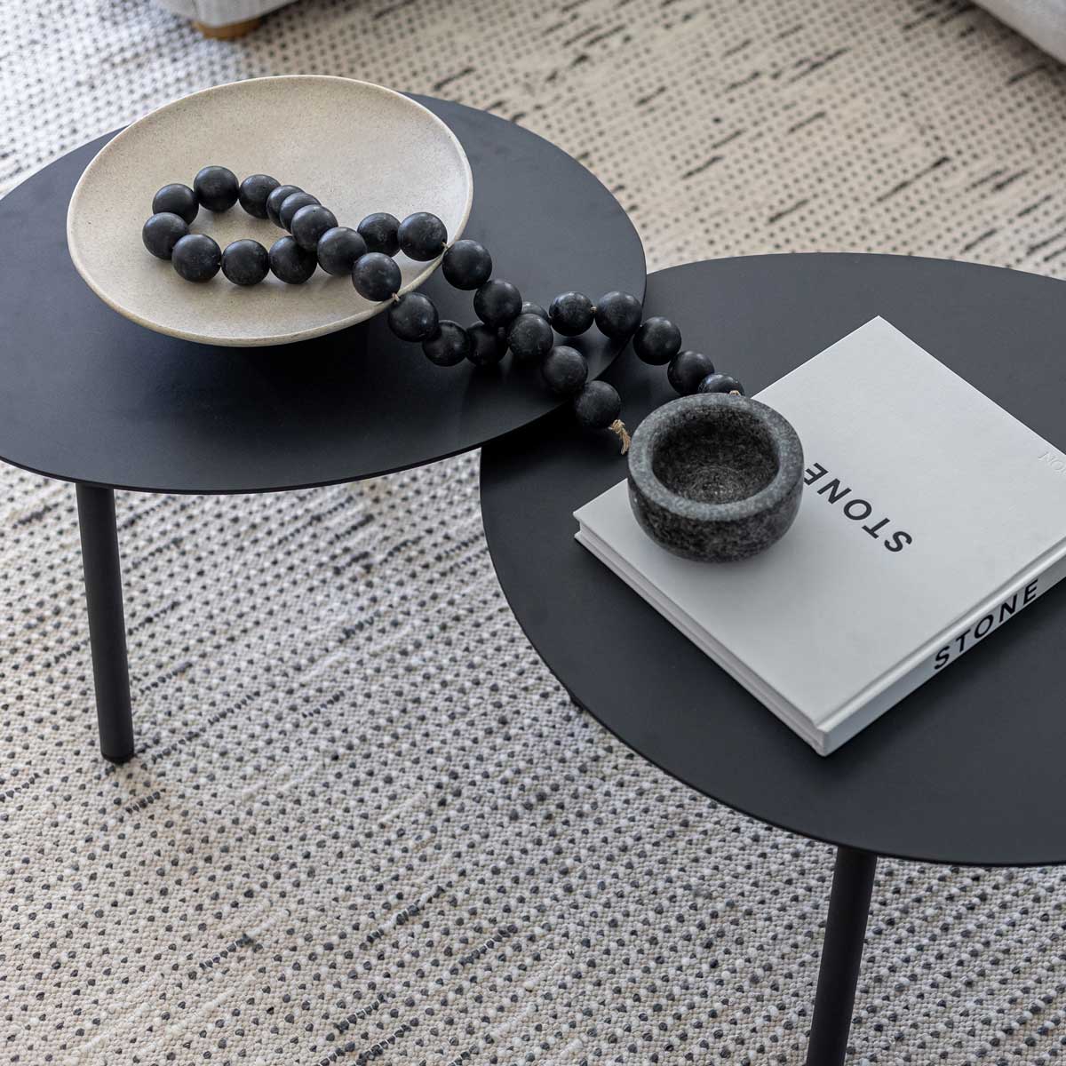 Malibu Coffee Table Set of 2 - Black