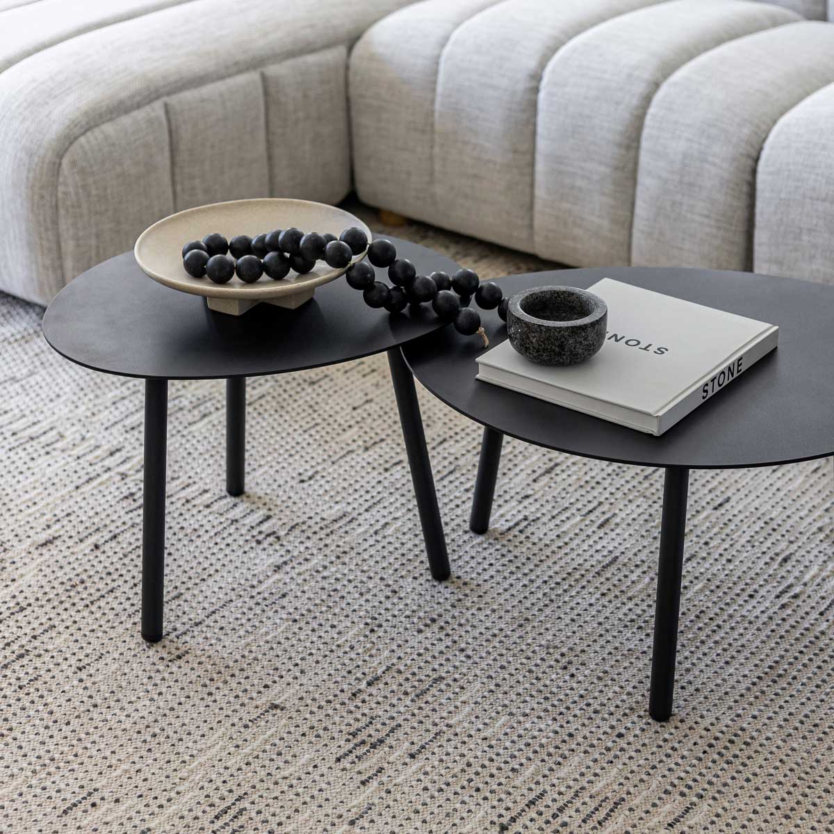 Malibu Coffee Table Set of 2 - Black