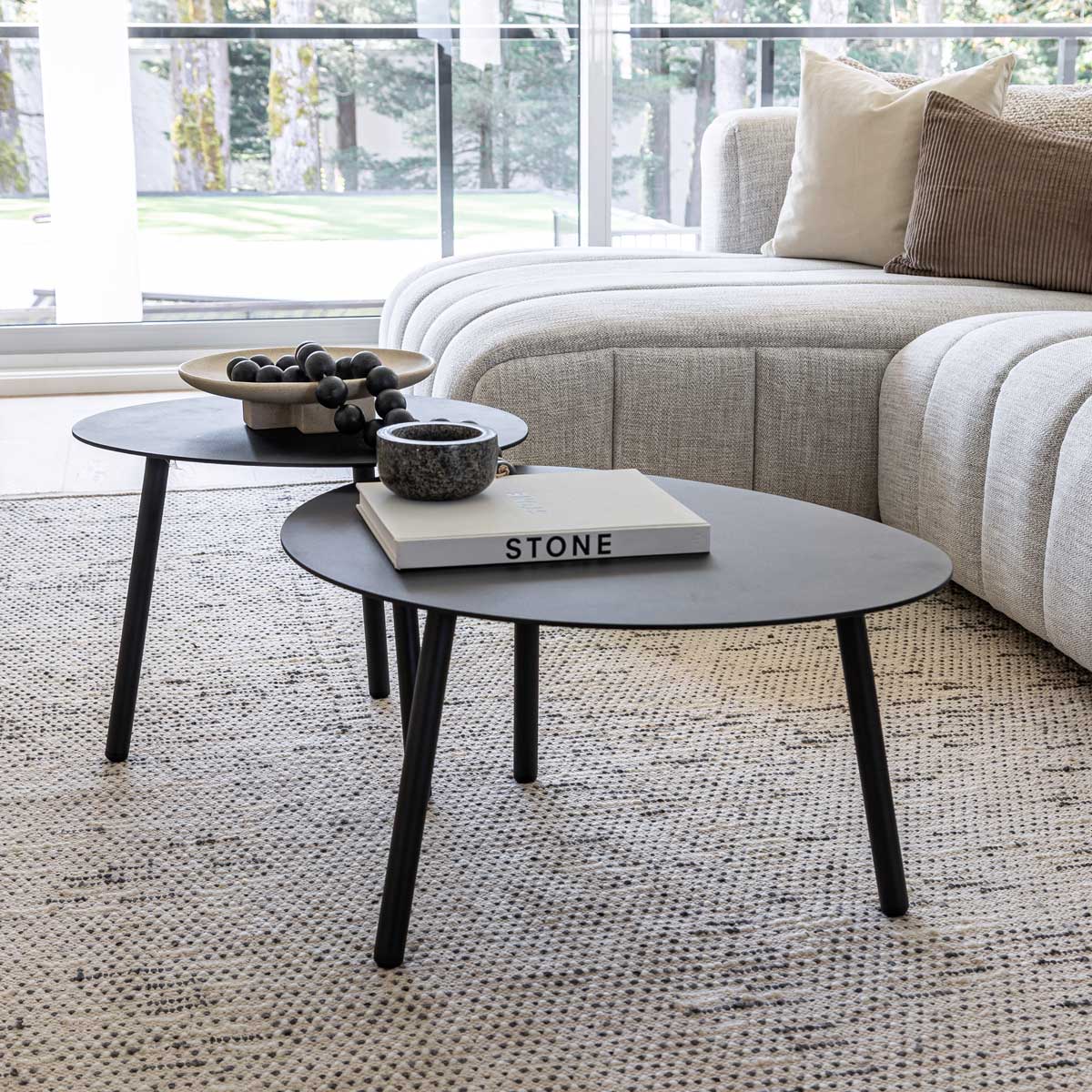 Malibu Coffee Table Set of 2 - Black