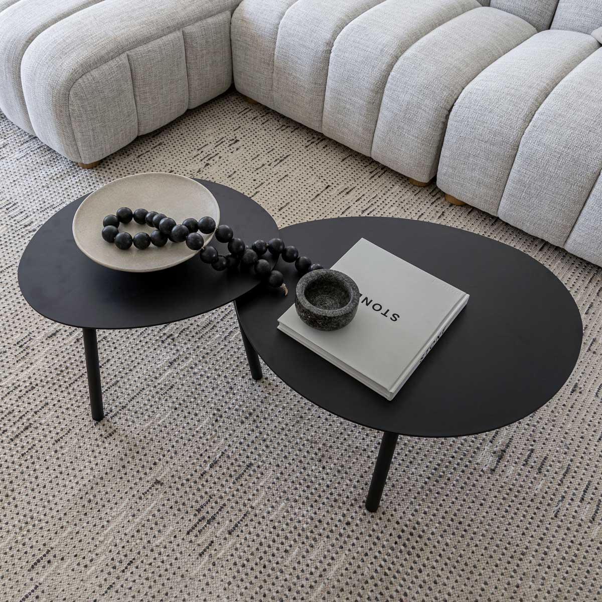 Malibu Coffee Table Set of 2 - Black