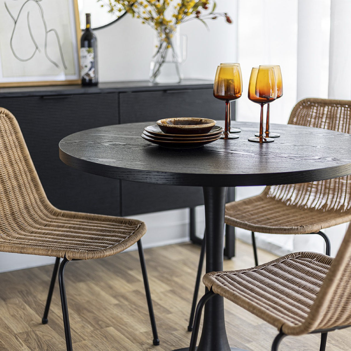 Surface Pedestal Dining Table - Black