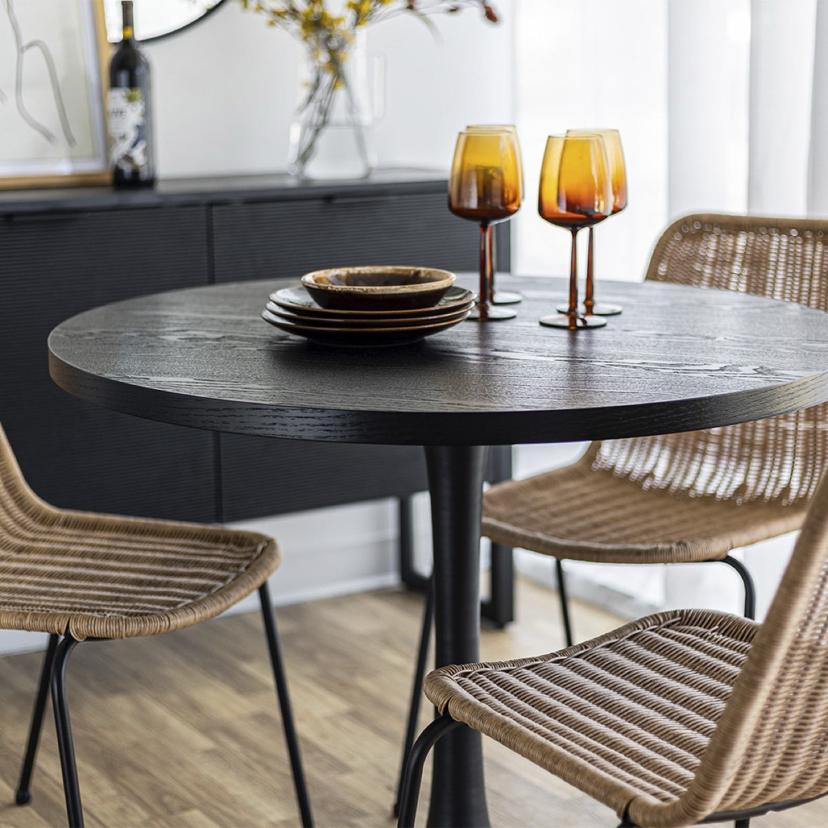 Surface Pedestal Dining Table - Black