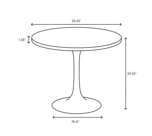 Surface Pedestal Dining Table - Black
